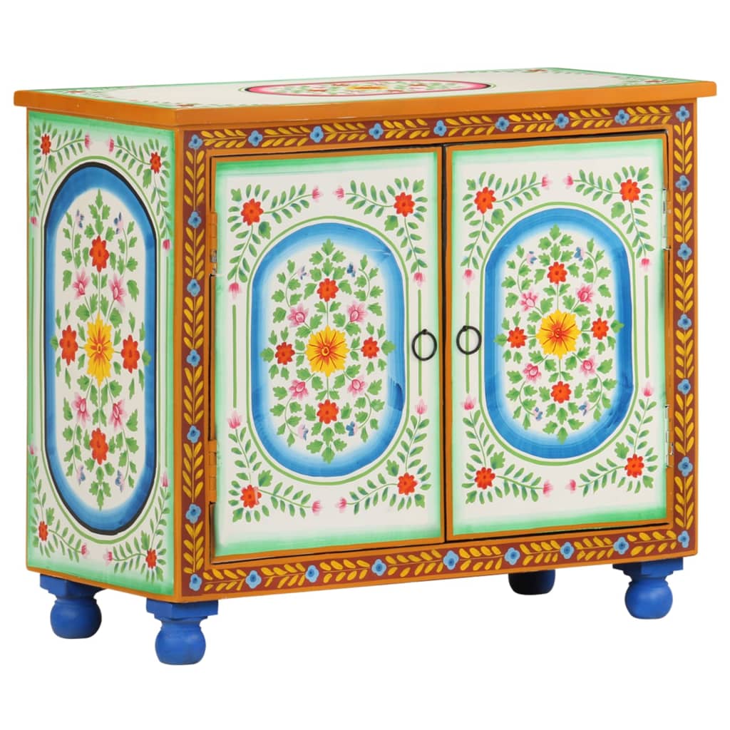 Buffet peint à la main 70x35x60 cm Bois de manguier solide - XIOS