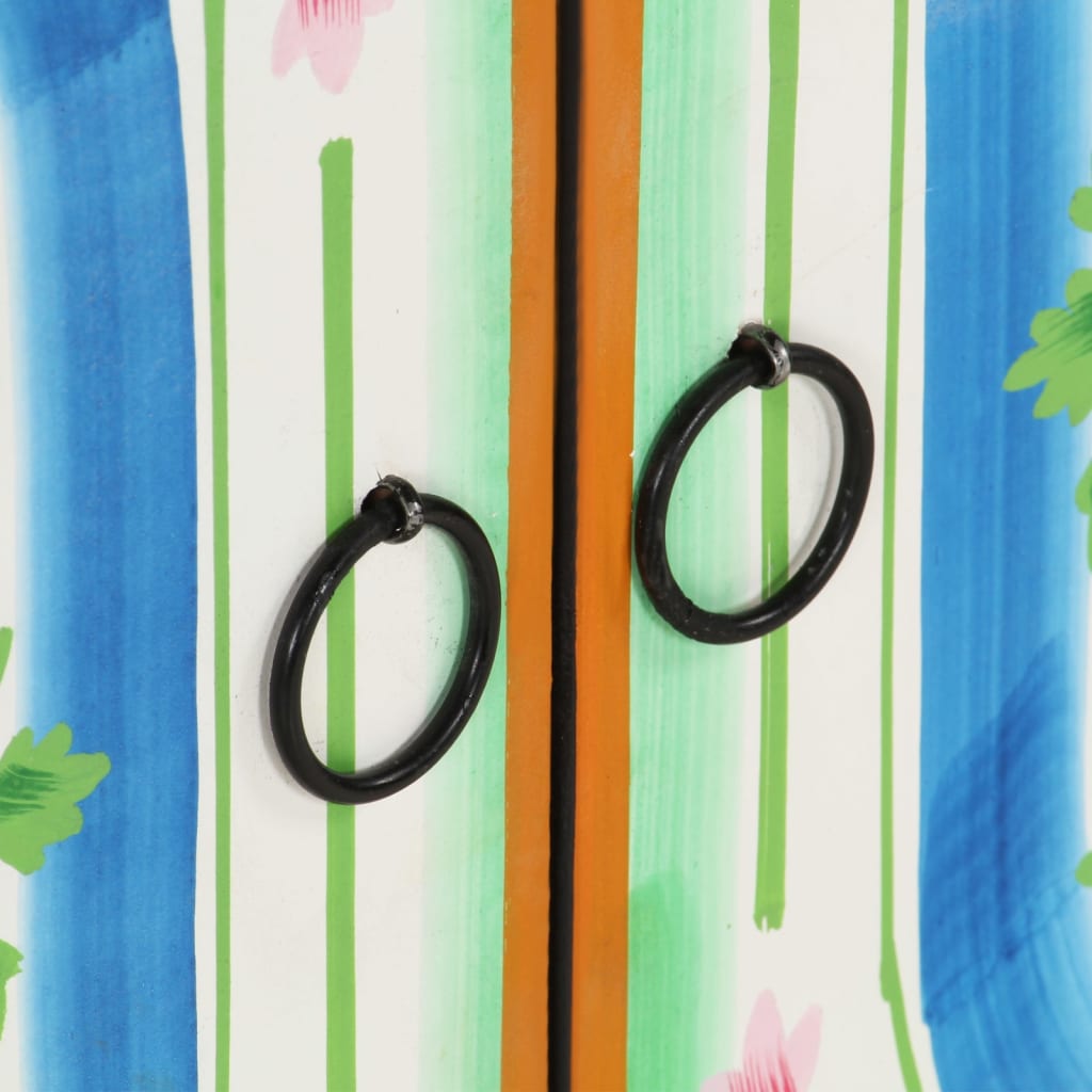 Buffet peint à la main 70x35x60 cm Bois de manguier solide - XIOS