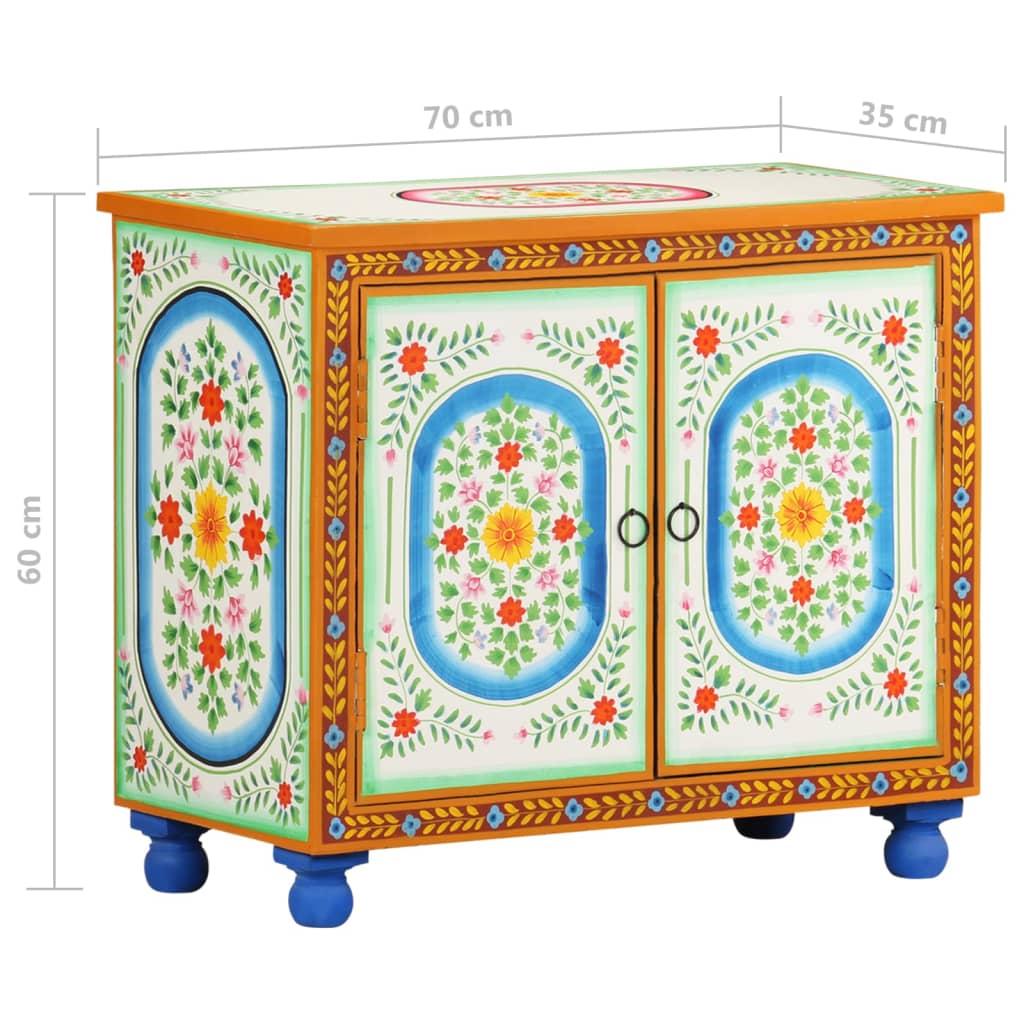 Buffet peint à la main 70x35x60 cm Bois de manguier solide - XIOS