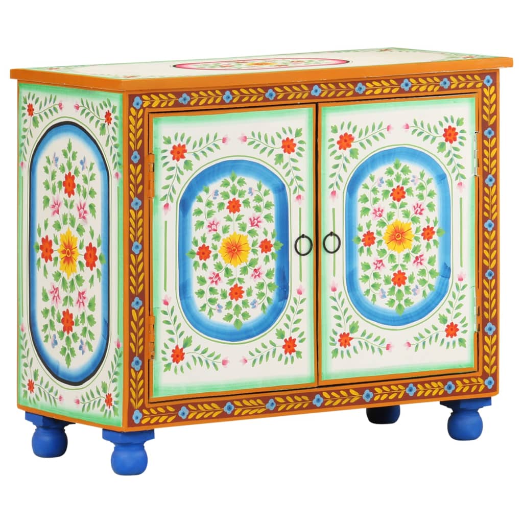 Buffet peint à la main 70x35x60 cm Bois de manguier solide - XIOS