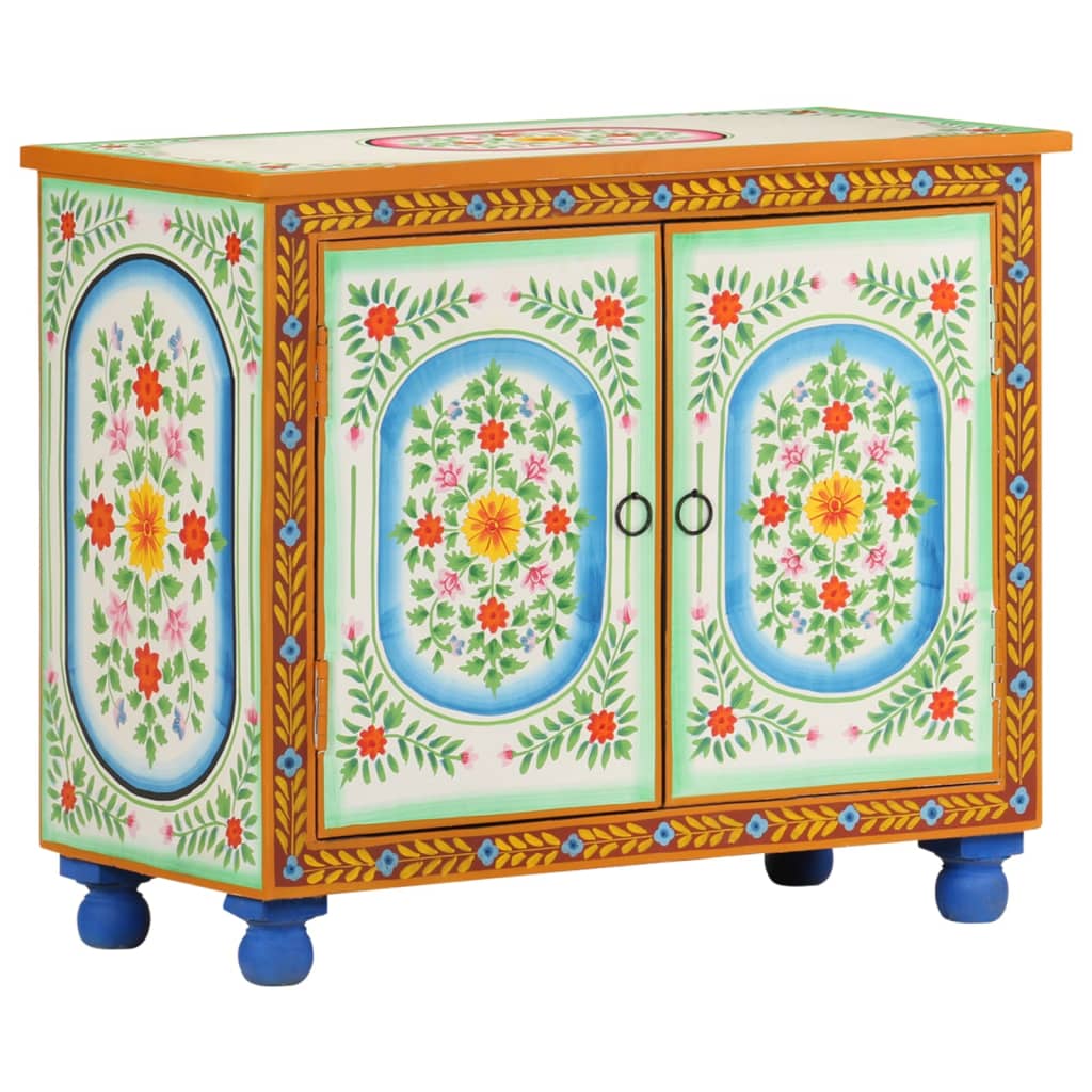 Buffet peint à la main 70x35x60 cm Bois de manguier solide - XIOS