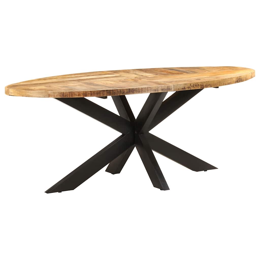 Table à dîner ovale 200x100x75 cm Bois de manguier brut - XIOS