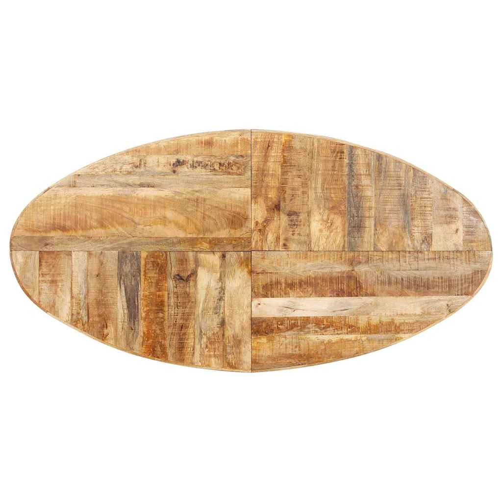 Table à dîner ovale 200x100x75 cm Bois de manguier brut