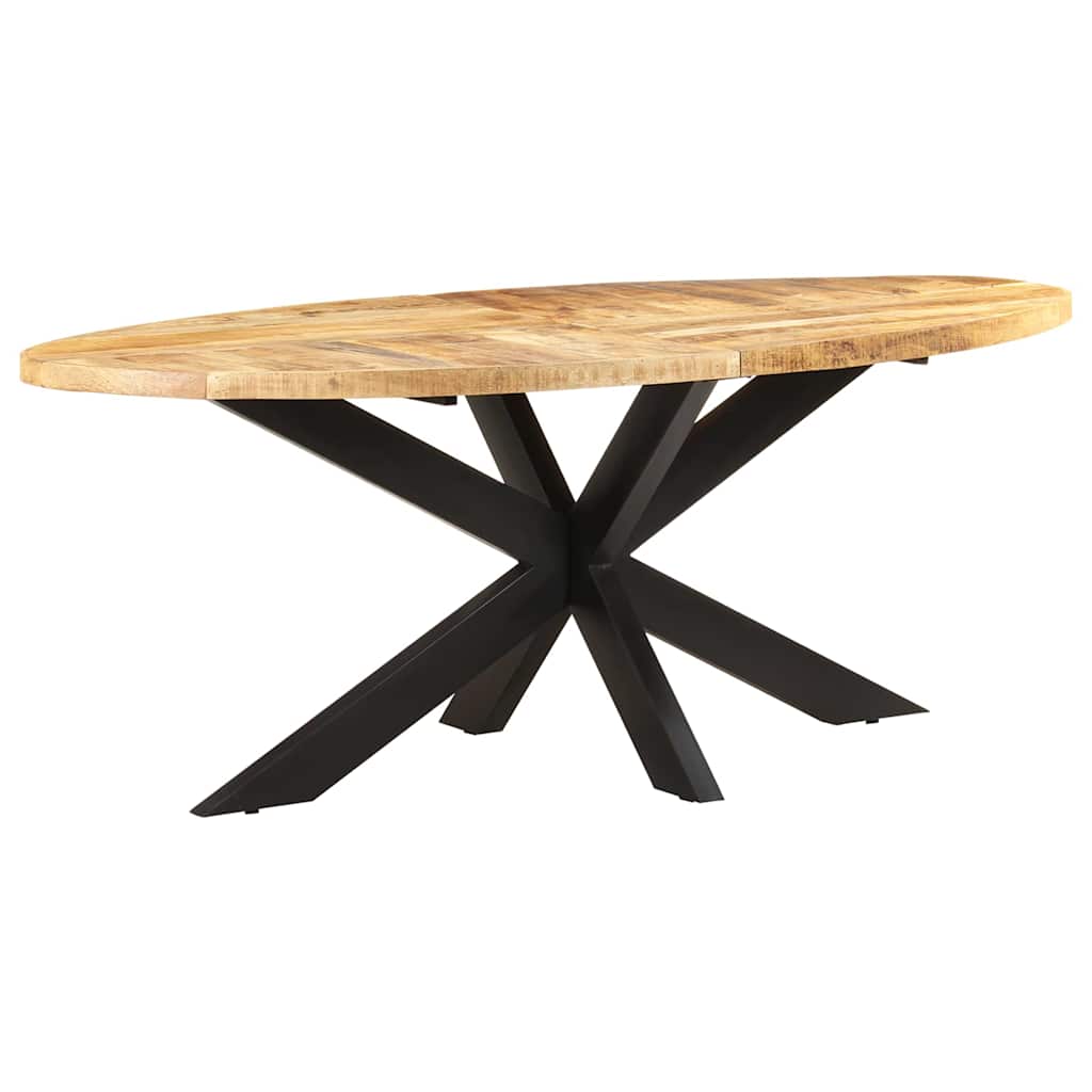 Table à dîner ovale 200x100x75 cm Bois de manguier brut
