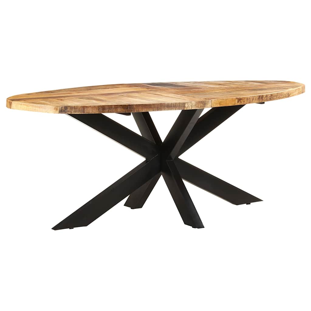 Table à dîner ovale 200x100x75 cm Bois de manguier brut
