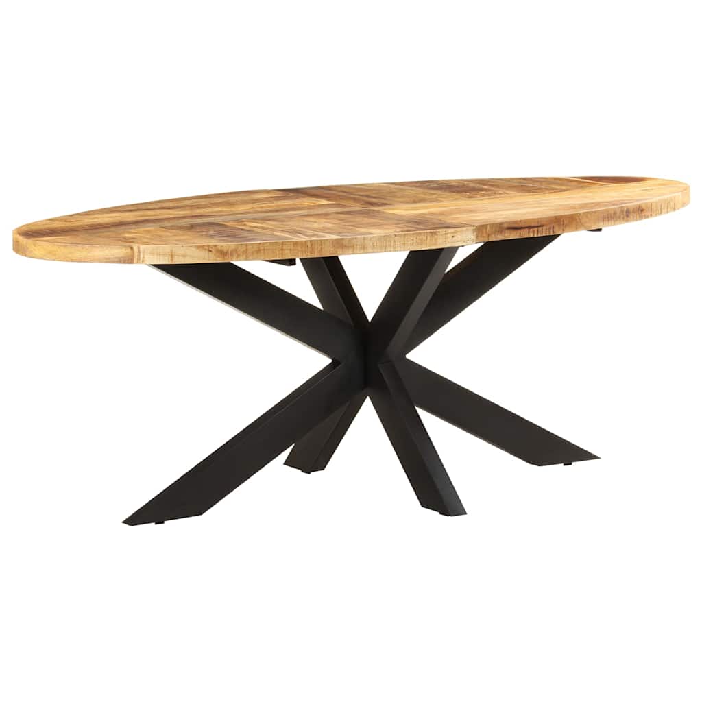 Table à dîner ovale 200x100x75 cm Bois de manguier brut