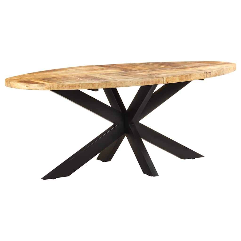 Table à dîner ovale 200x100x75 cm Bois de manguier brut