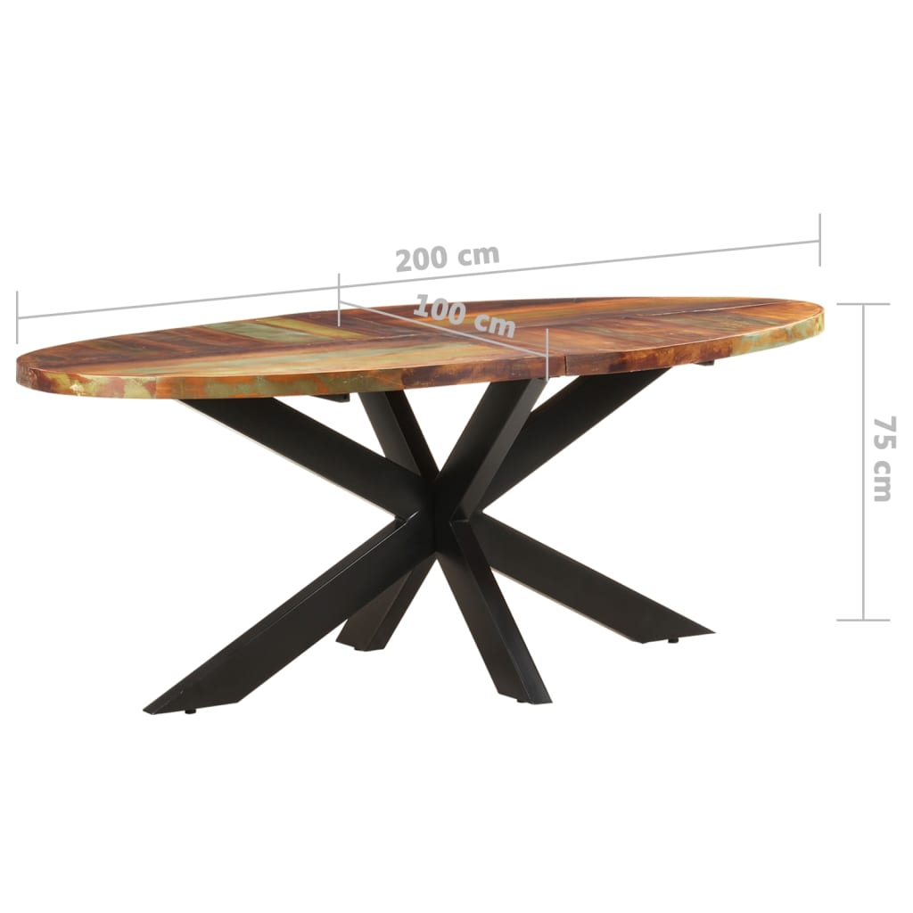 Table à dîner ovale 200x100x75 cm Bois de récupération solide - XIOS