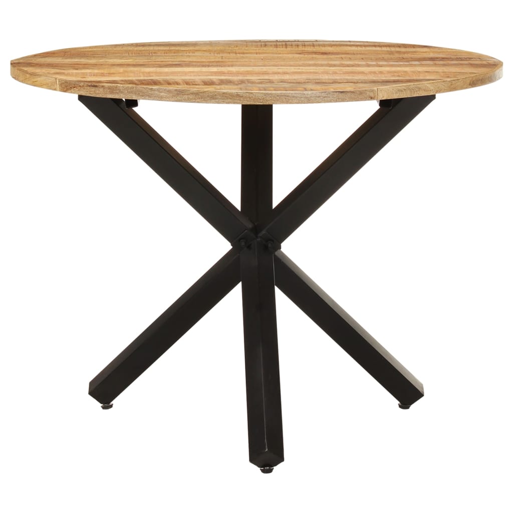 Table à dîner ronde 100x100x75 cm Bois de manguier brut
