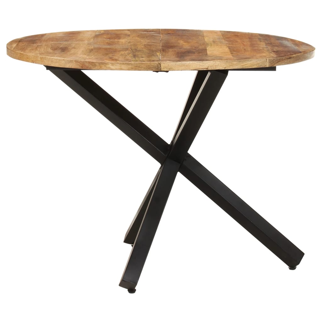Table à dîner ronde 100x100x75 cm Bois de manguier brut