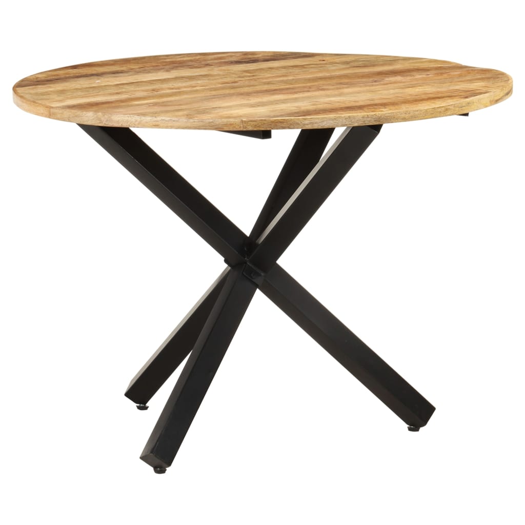 Table à dîner ronde 100x100x75 cm Bois de manguier brut
