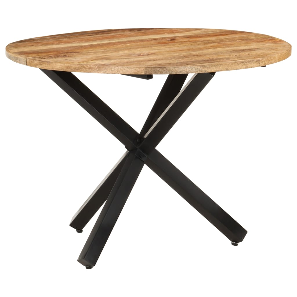 Table à dîner ronde 100x100x75 cm Bois de manguier brut