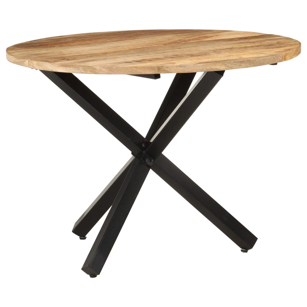 Table à dîner ronde 100x100x75 cm Bois de manguier brut