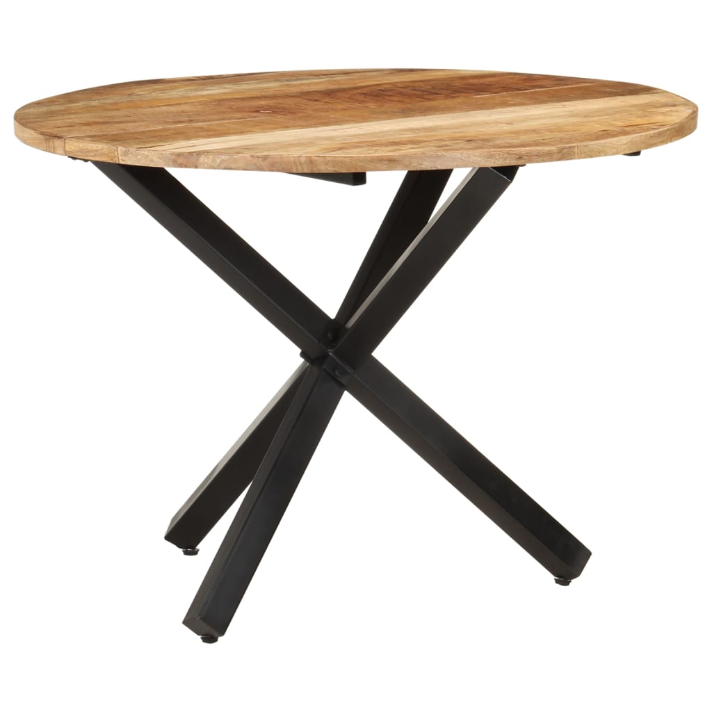 Table à dîner ronde 100x100x75 cm Bois de manguier brut
