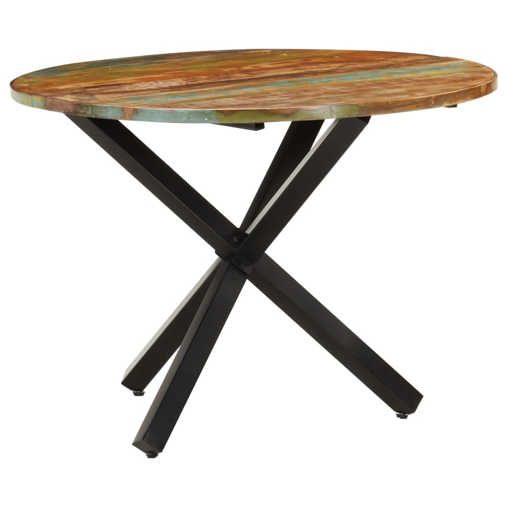 Table à dîner ronde 100x100x75 cm Bois de récupération massif - XIOS
