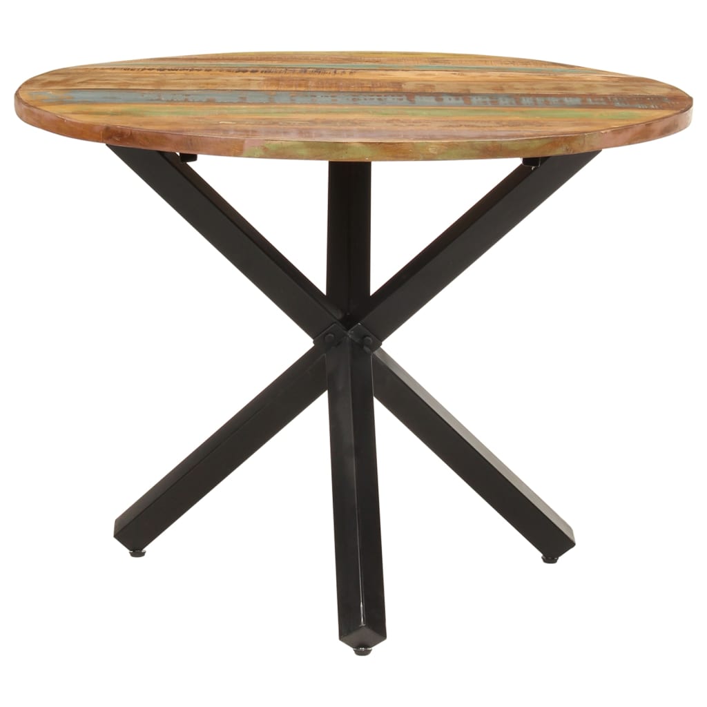 Table à dîner ronde 100x100x75 cm Bois de récupération massif - XIOS