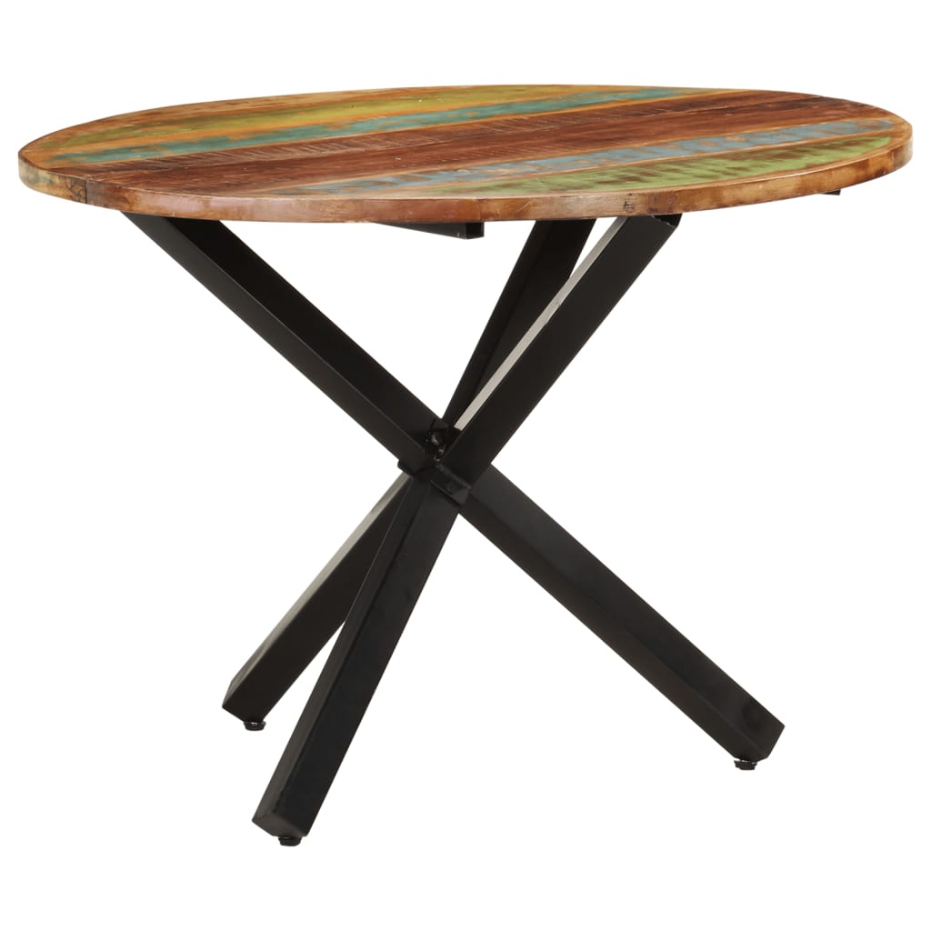 Table à dîner ronde 100x100x75 cm Bois de récupération massif