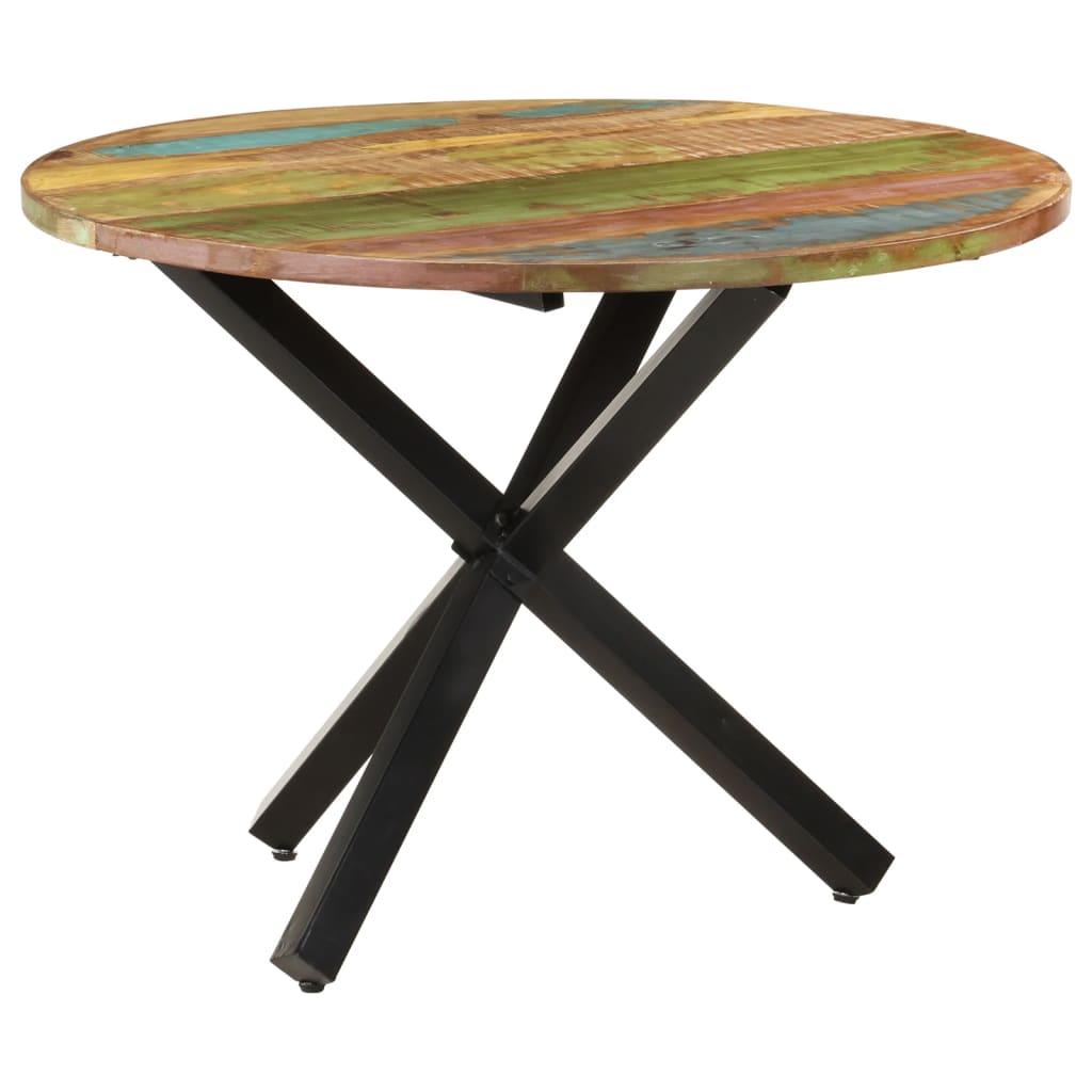 Table à dîner ronde 100x100x75 cm Bois de récupération massif