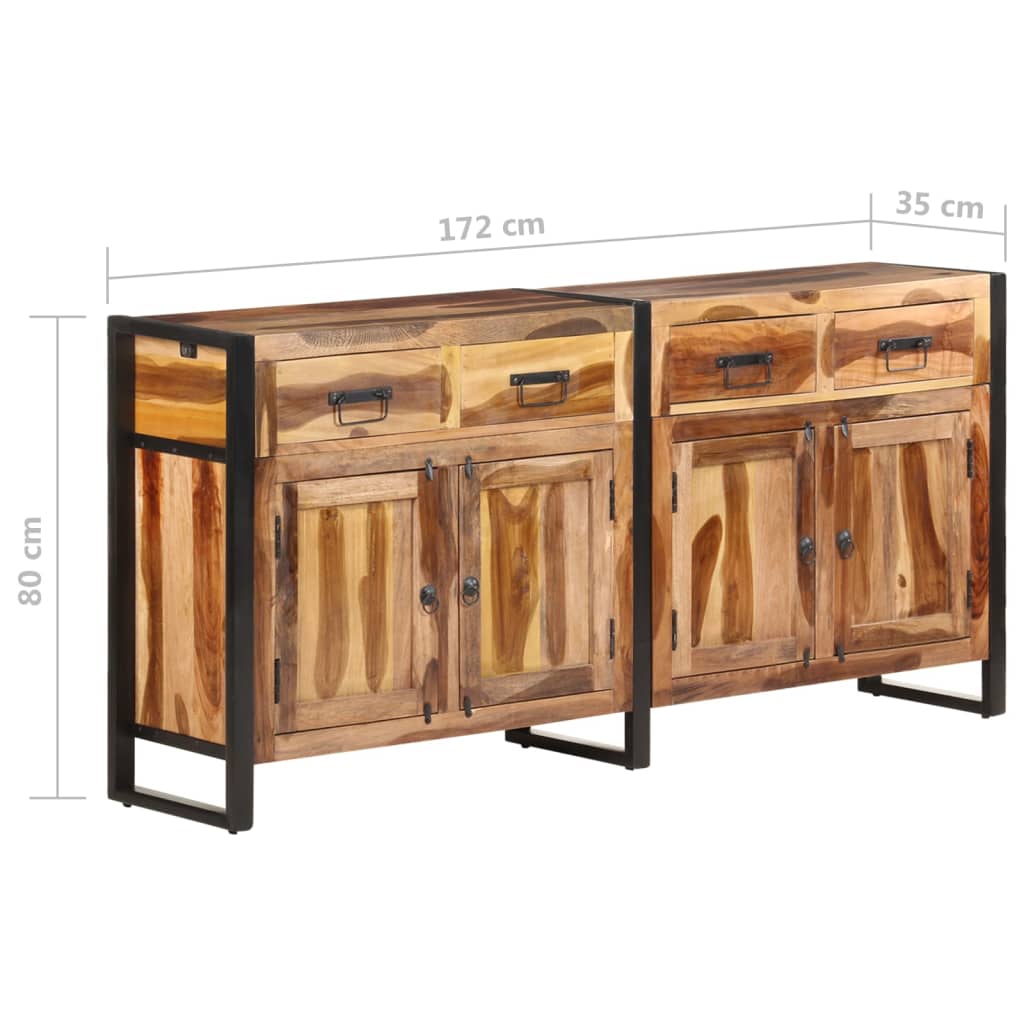 Buffet 172x35x80 cm Bois d'acacia solide avec finition miel - XIOS