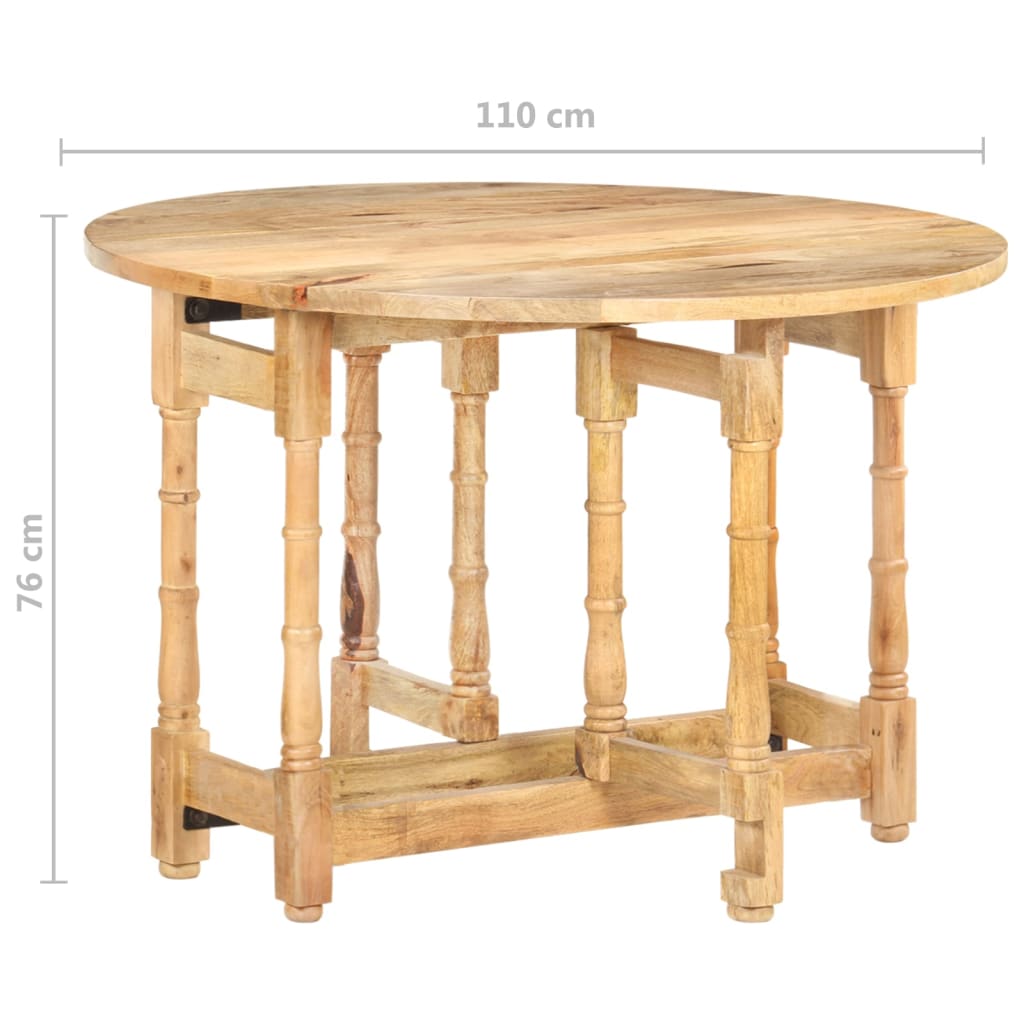 Table à manger Rond 110x76 cm Bois de manguier massif - XIOS