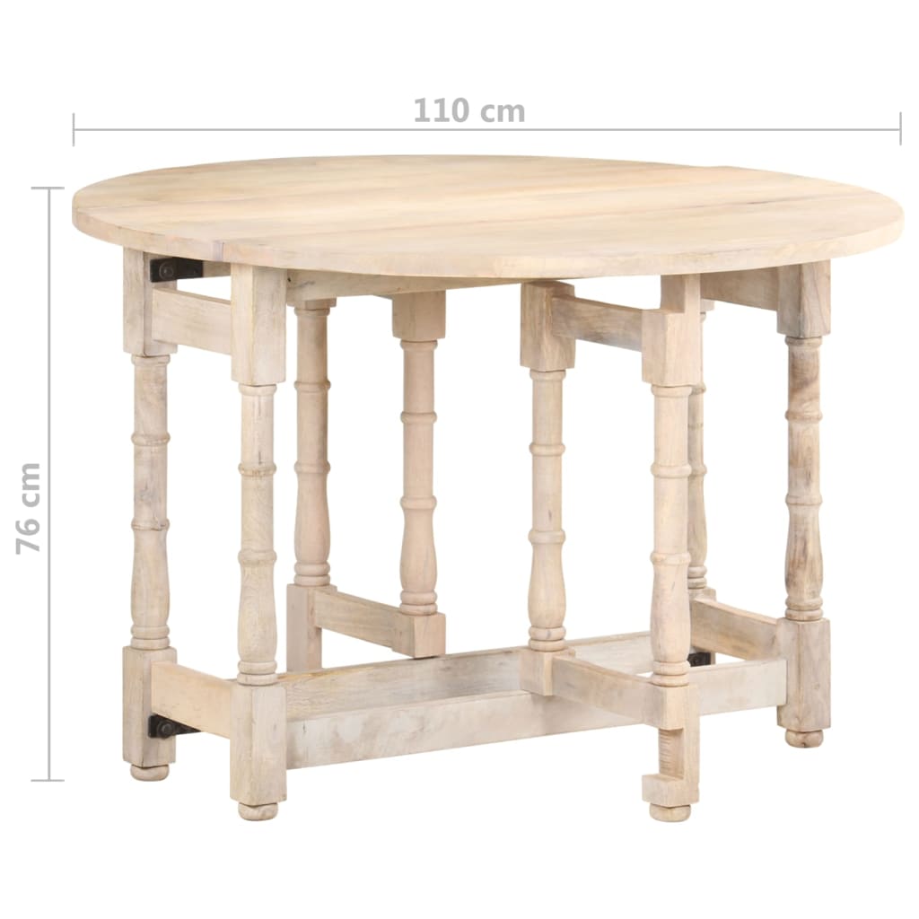 Table à manger Rond 110x76 cm Bois de manguier massif - XIOS