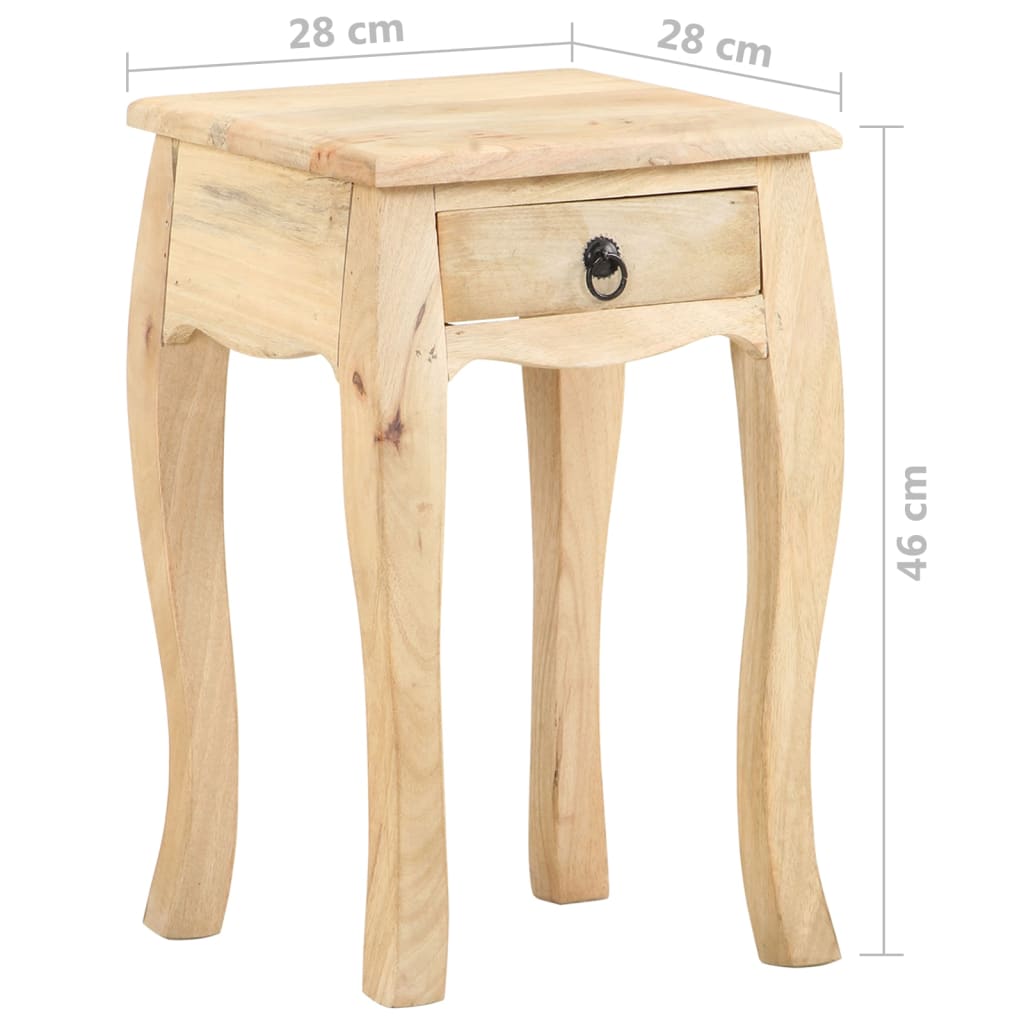 Table de chevet 28x28x46 cm Bois de manguier massif - XIOS