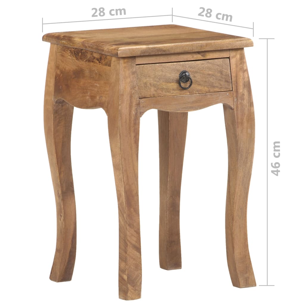 Table de chevet 28x28x46 cm Bois de manguier massif - XIOS