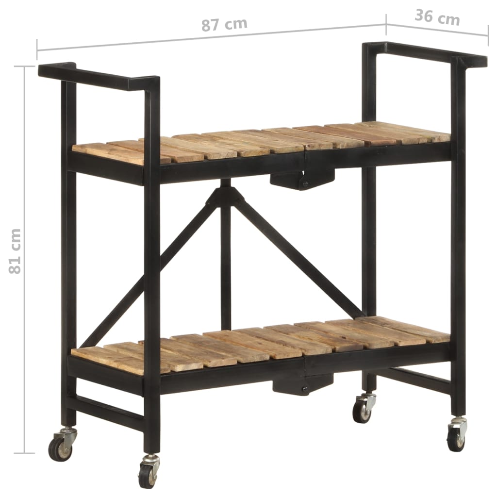 Chariot de cuisine 87x36x81 cm Bois massif de manguier - XIOS