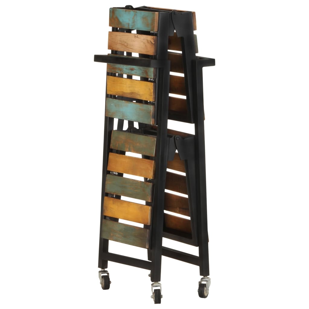 Chariot de cuisine 87x36x81 cm Bois massif de récupération - XIOS