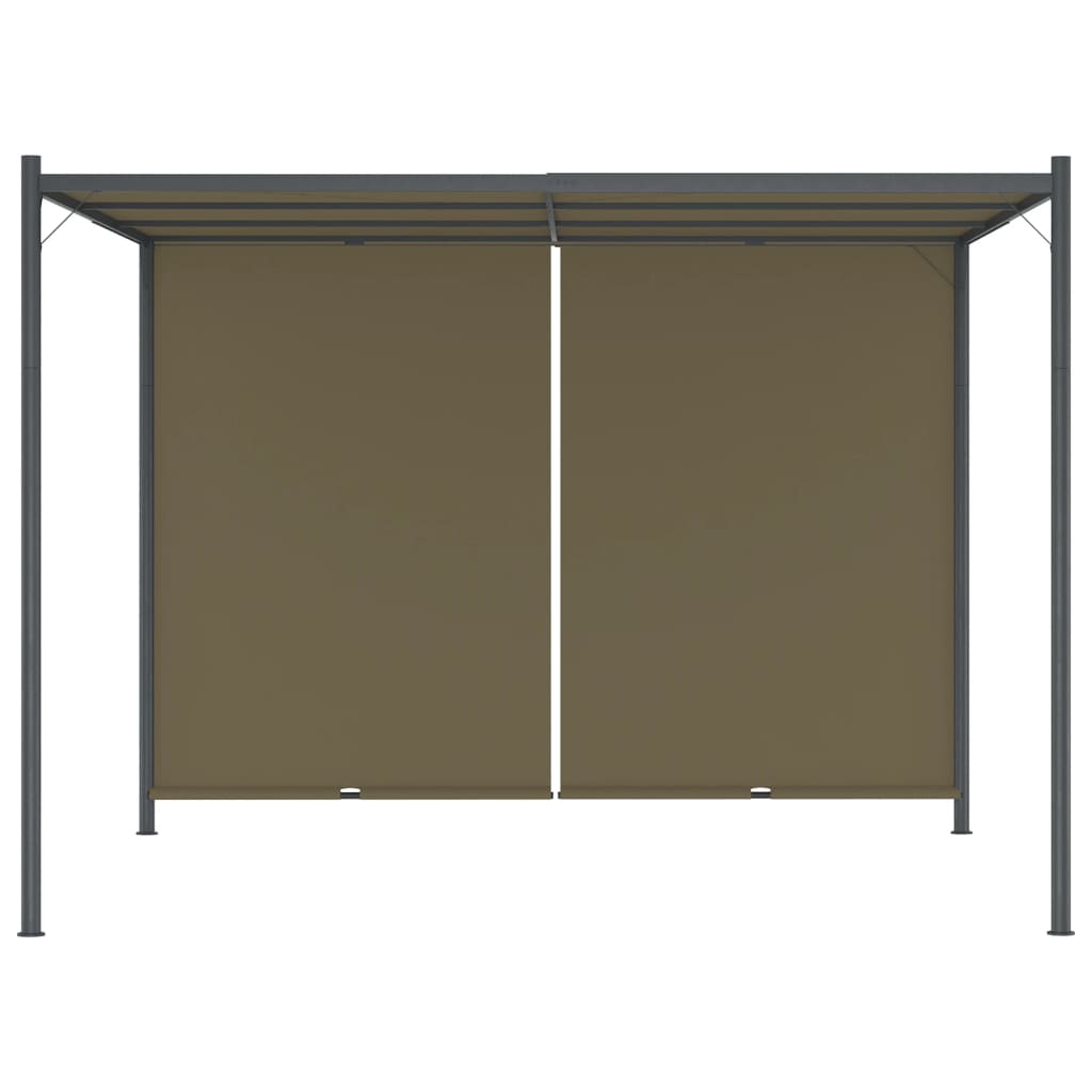 Pergola de jardin avec auvent rétractable 3x3 m Taupe 180 g/m² - XIOS