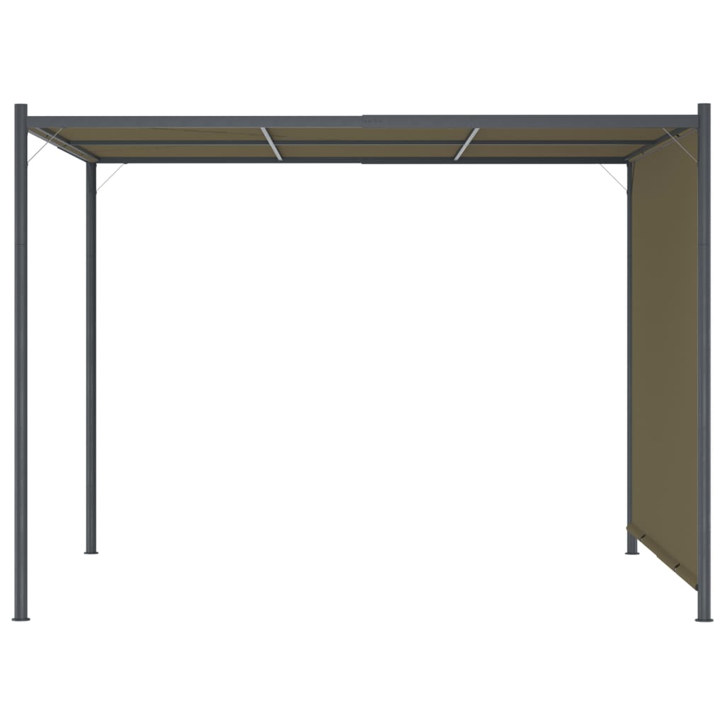 Pergola de jardin avec auvent rétractable 3x3 m Taupe 180 g/m² - XIOS