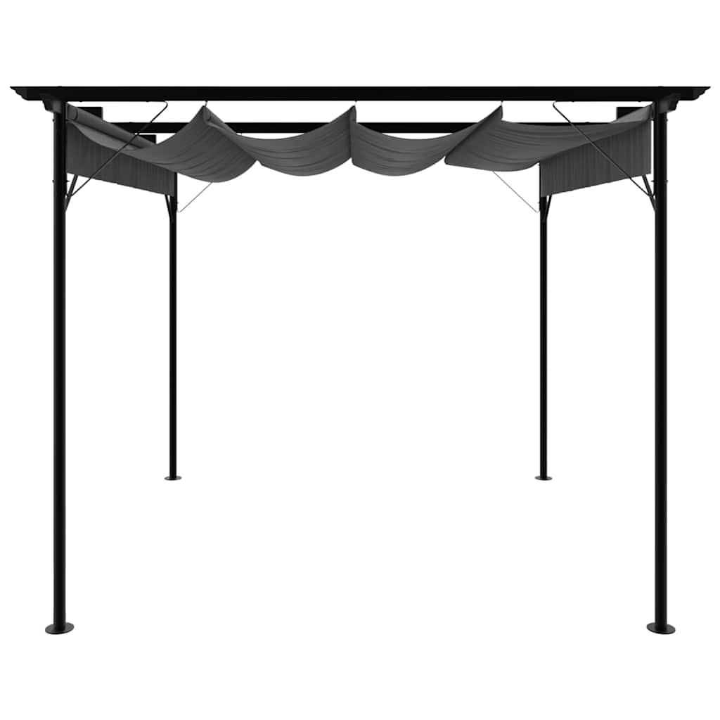 Pergola avec toit rétractable anthracite 3x3 m acier 180 g/m² - XIOS