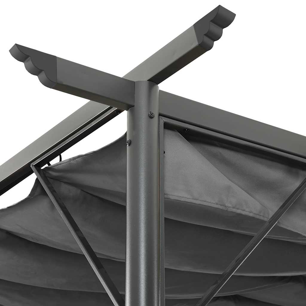 Pergola avec toit rétractable anthracite 3x3 m acier 180 g/m² - XIOS