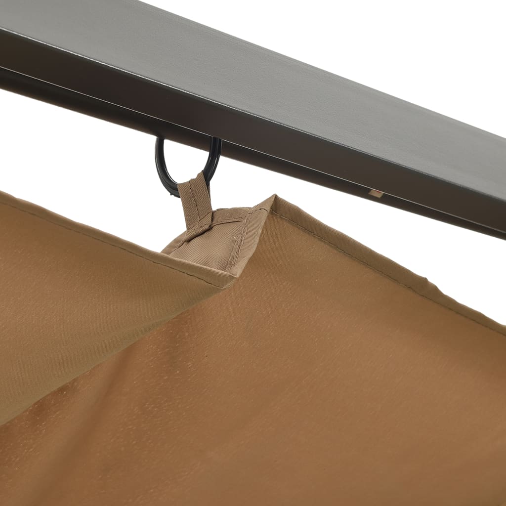 Pergola avec toit rétractable taupe 3x3 m acier 180 g/m² - XIOS
