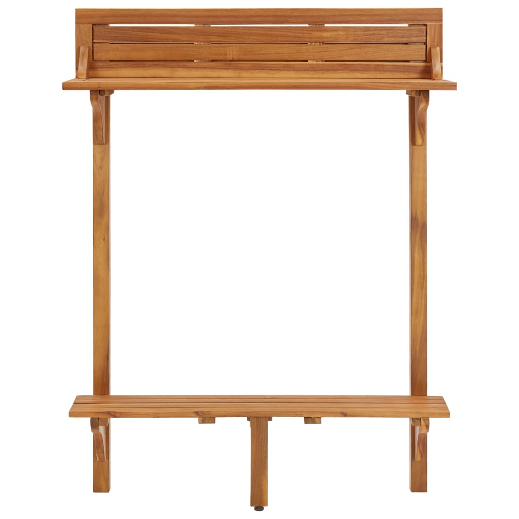 Table de bar de balcon 90x37x122,5 cm Bois d'acacia massif - XIOS