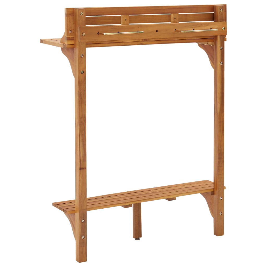 Table de bar de balcon 90x37x122,5 cm Bois d'acacia massif - XIOS