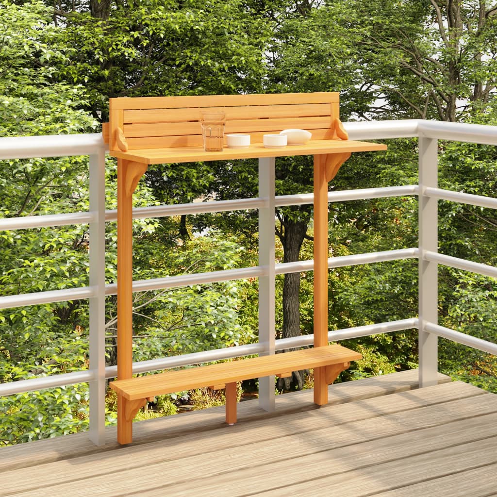 Table de bar de balcon 90x37x122,5 cm Bois d'acacia massif - XIOS