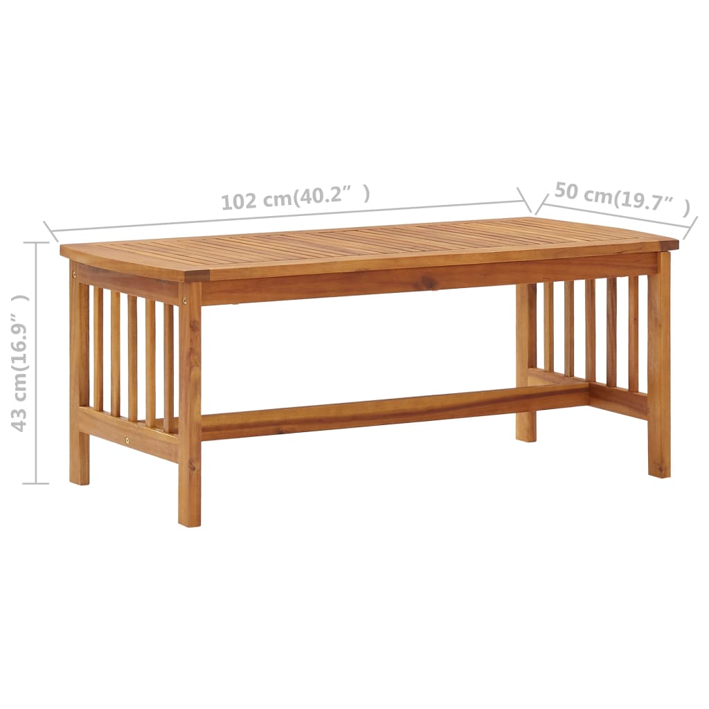 Table basse 102x50x43 cm Bois d'acacia solide - XIOS