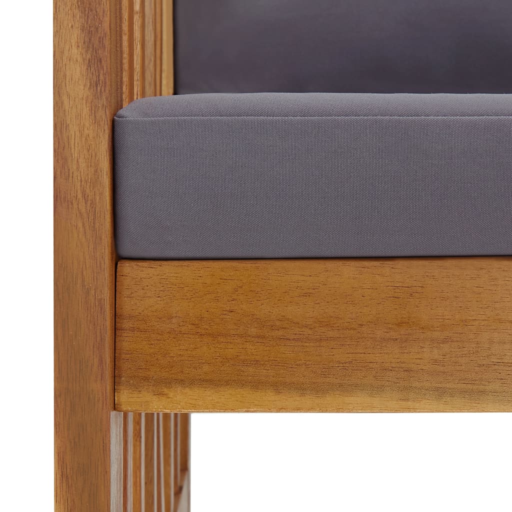Salon de jardin 2 pcs avec coussins bois d'acacia solide