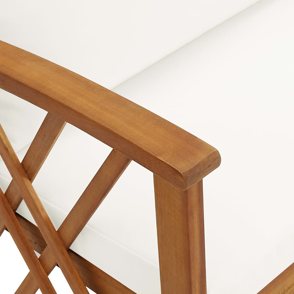 Salon de jardin 2 pcs avec coussins bois d'acacia solide