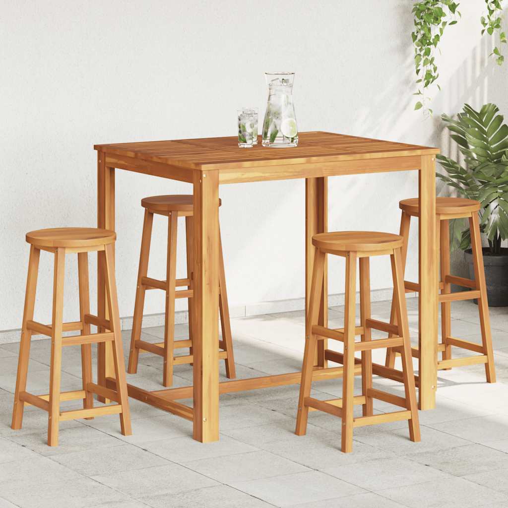 Tabourets de bar lot de 4 bois d'acacia solide - XIOS