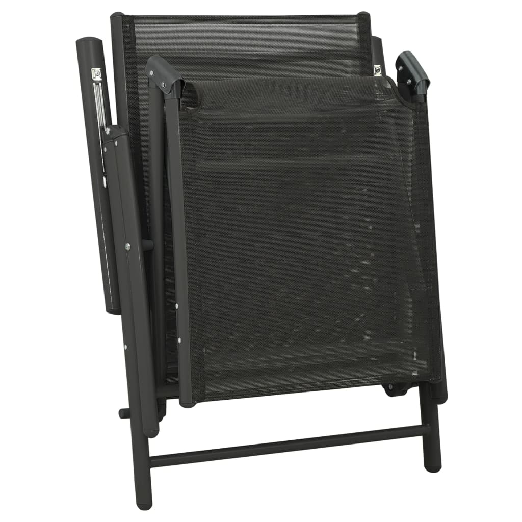 Salon de jardin 3 pcs textilène et aluminium noir