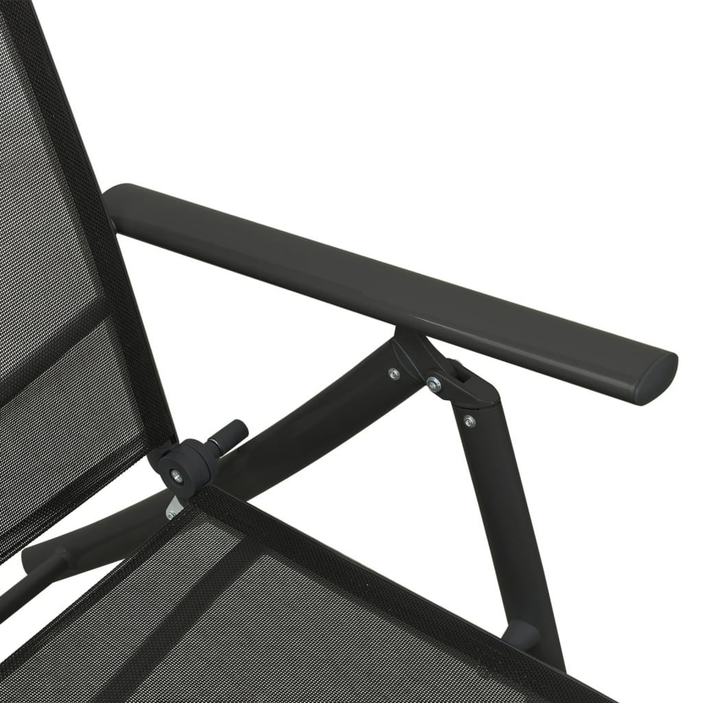 Salon de jardin 3 pcs textilène et aluminium noir