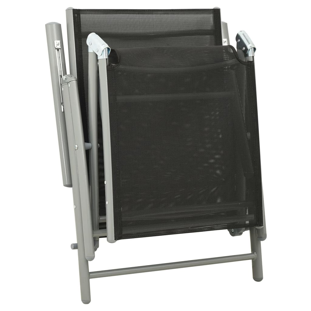 Salon de jardin 3 pcs textilène et aluminium argenté
