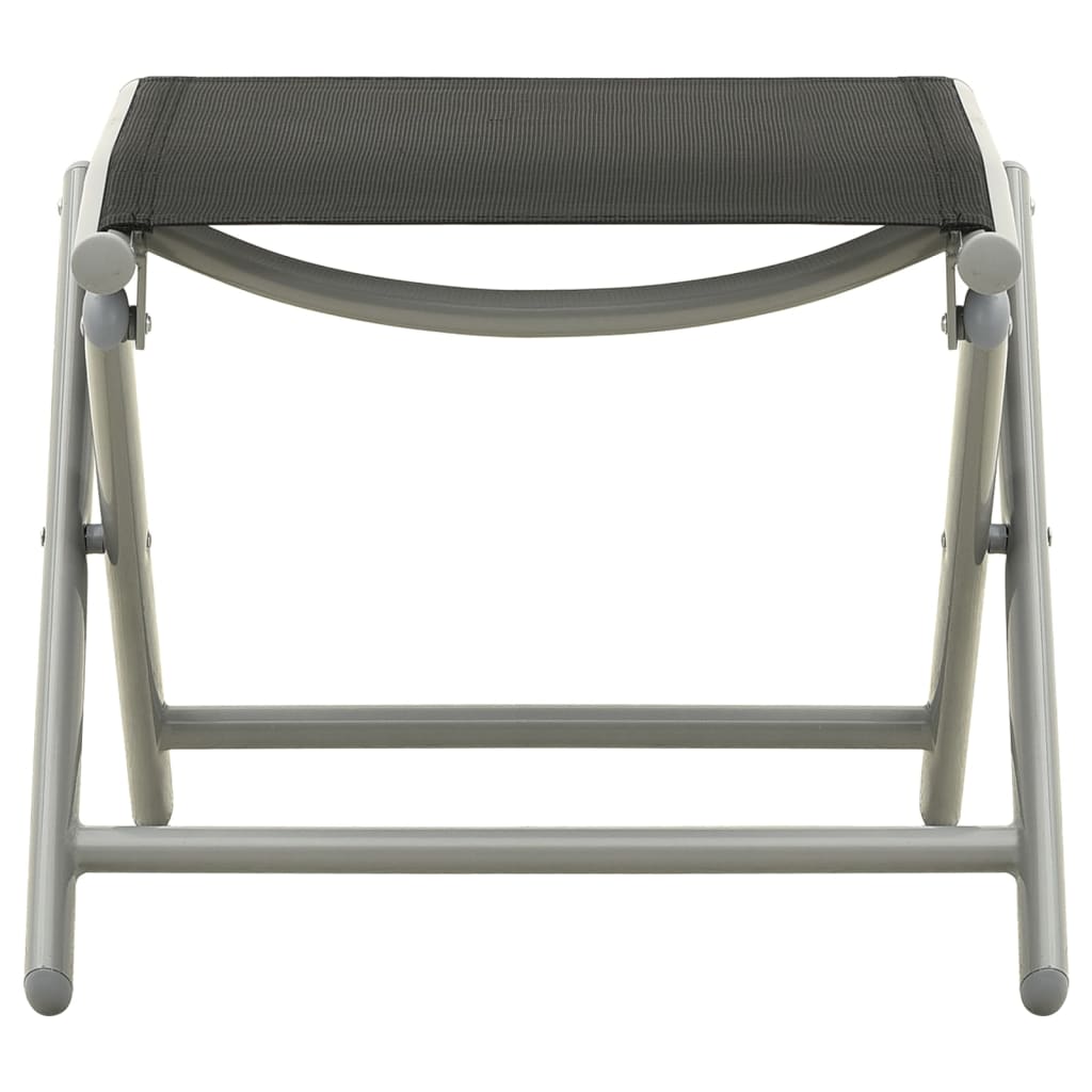 Salon de jardin 3 pcs textilène et aluminium argenté