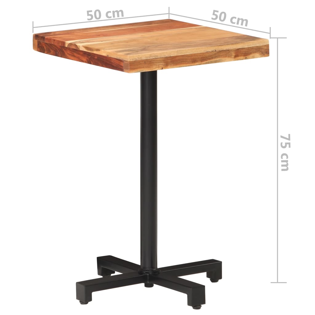Table de bistro Carrée 50x50x75 cm Bois d'acacia massif - XIOS