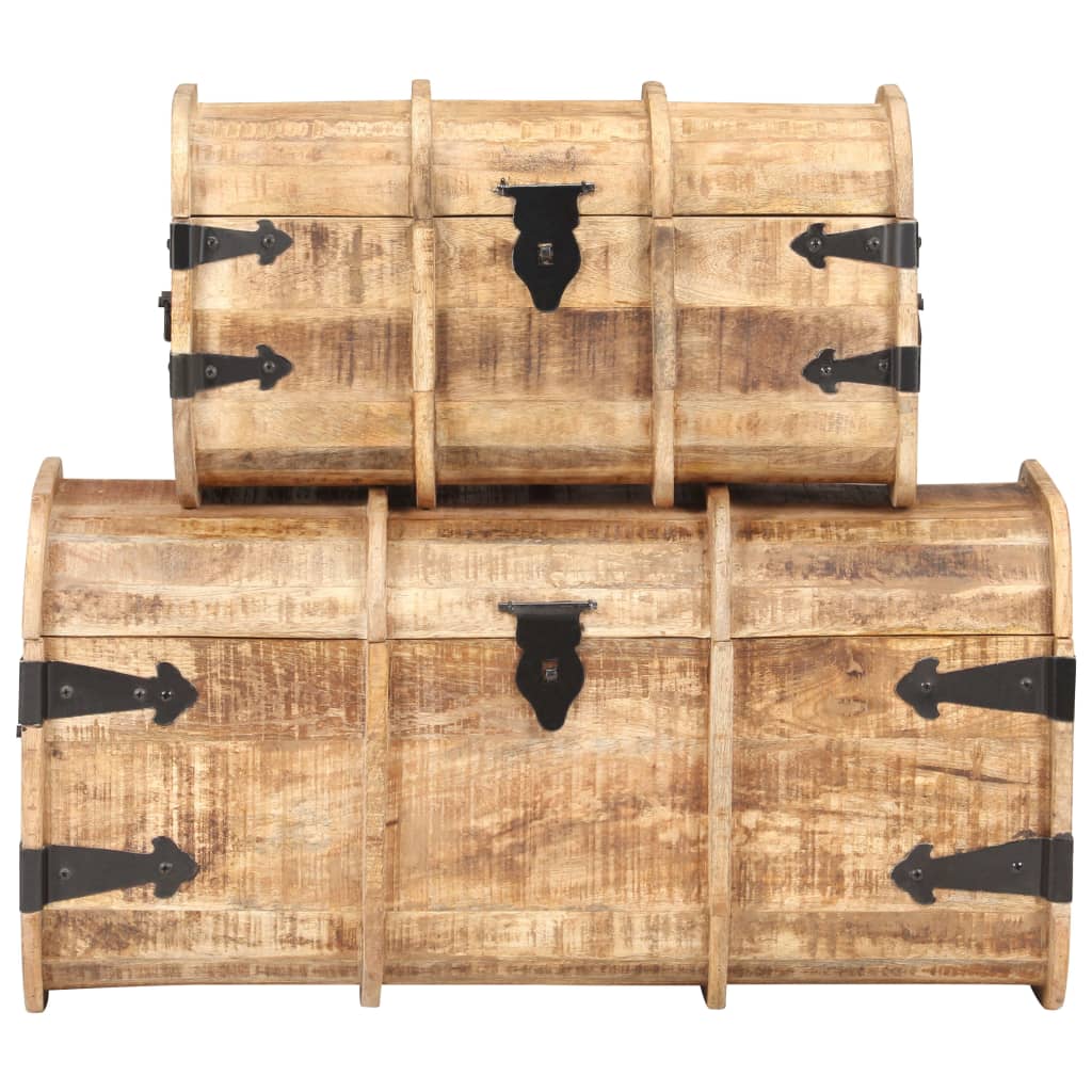 Coffres de rangement 2 pcs Bois de manguier massif - XIOS