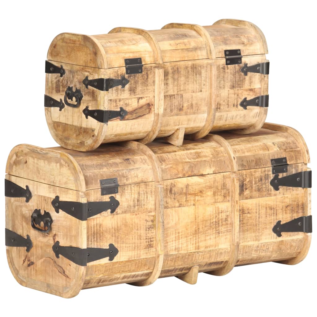 Coffres de rangement 2 pcs Bois de manguier massif - XIOS