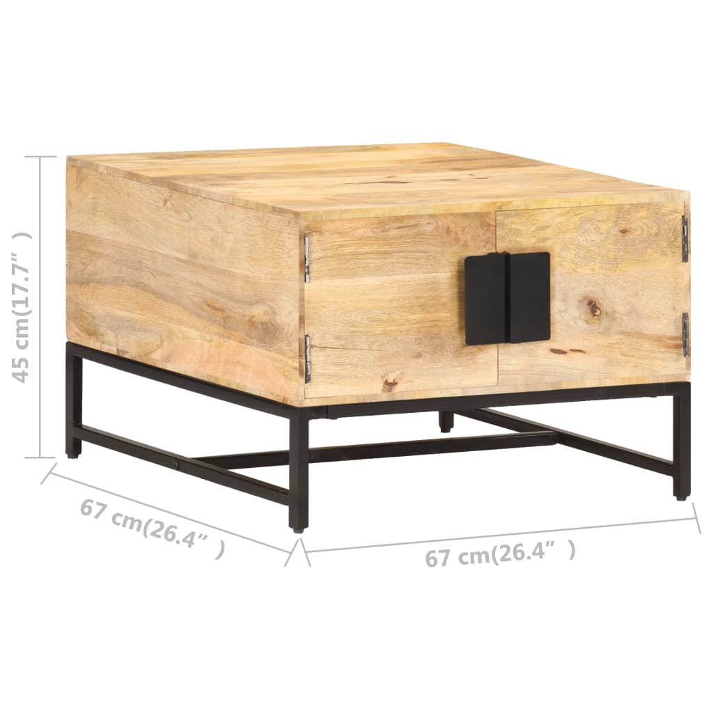 Table basse 67x67x45 cm Bois de manguier massif - XIOS