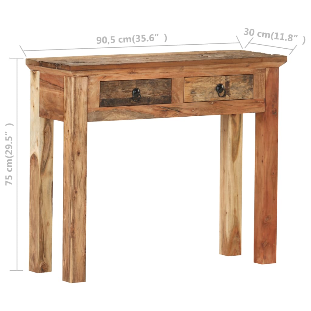 Table console 90,5x30x75 cm Bois d'acacia et de récupération - XIOS